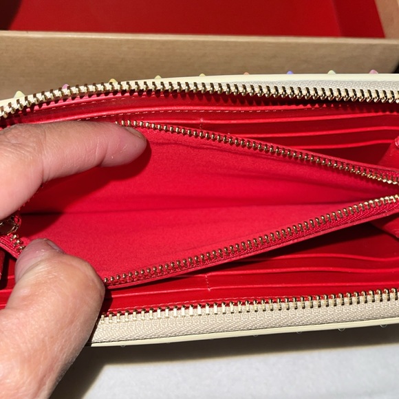 Christian Louboutin panettone wallet calf empire/spikes beige leather multicolor - Picture 6 of 15